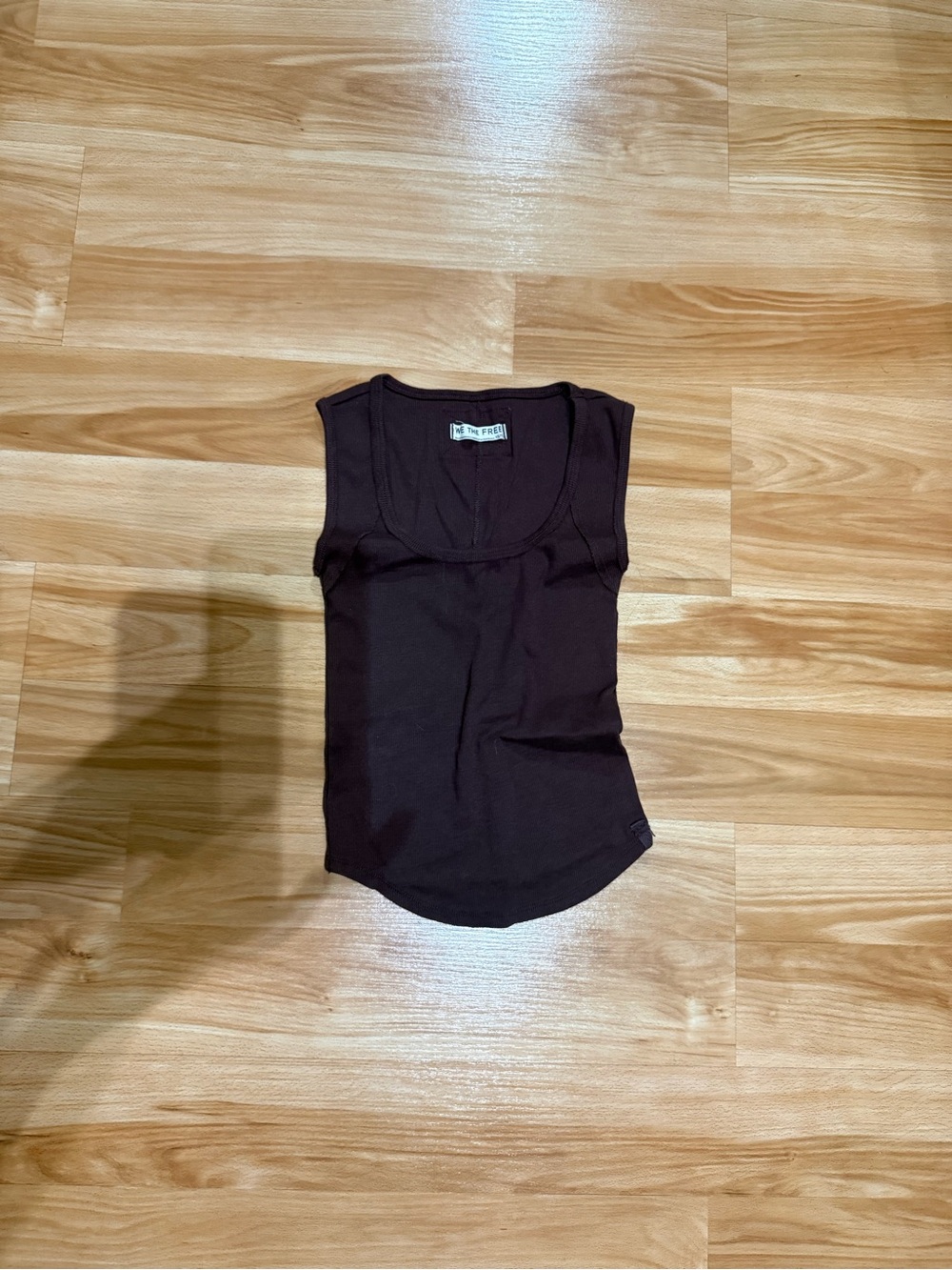 Free People (We The Free) Scoop Neck Tank Top - chocolate brown